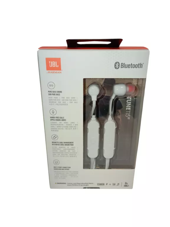 SŁUCHAWKI BEZPRZEWODOWE JBL TUNE 115 BT WHITE
