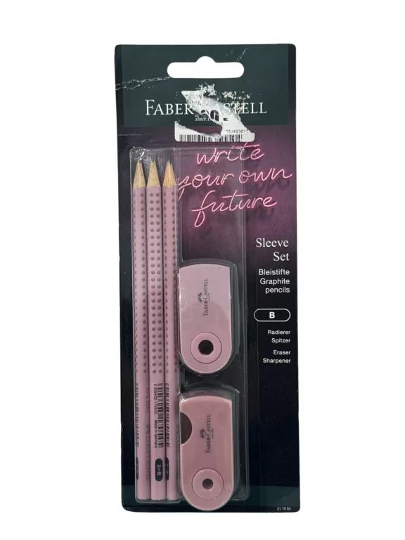 ZESTAW PRZYBORÓW DO PISANIA FABER-CASTELL 2 OŁÓWKI + GUMKA + TEMPERÓWKA