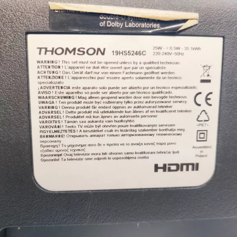 TELEWIZOR THOMSON 19HS5246C