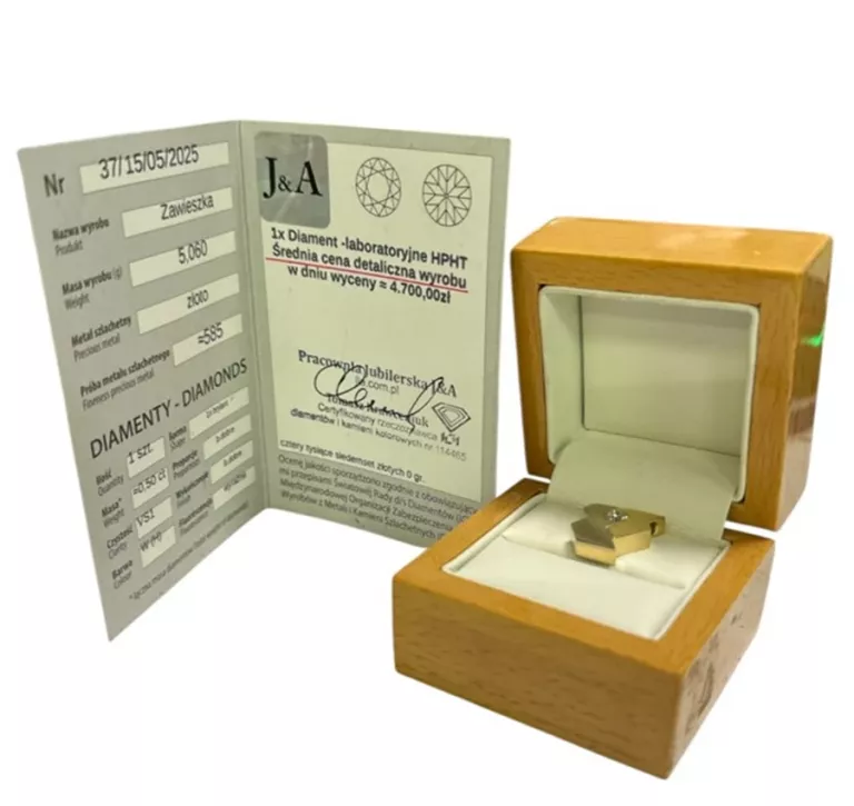 ZŁOTA ZAWIESZKA 585 Z DIAMENTEM / 5,06 G
