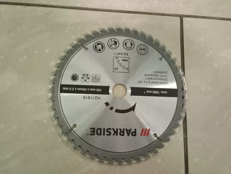 PILARKA PIŁA TARCZOWA RĘCZNA 1350W O190MM PHKS 1350 E4 PARKSIDE