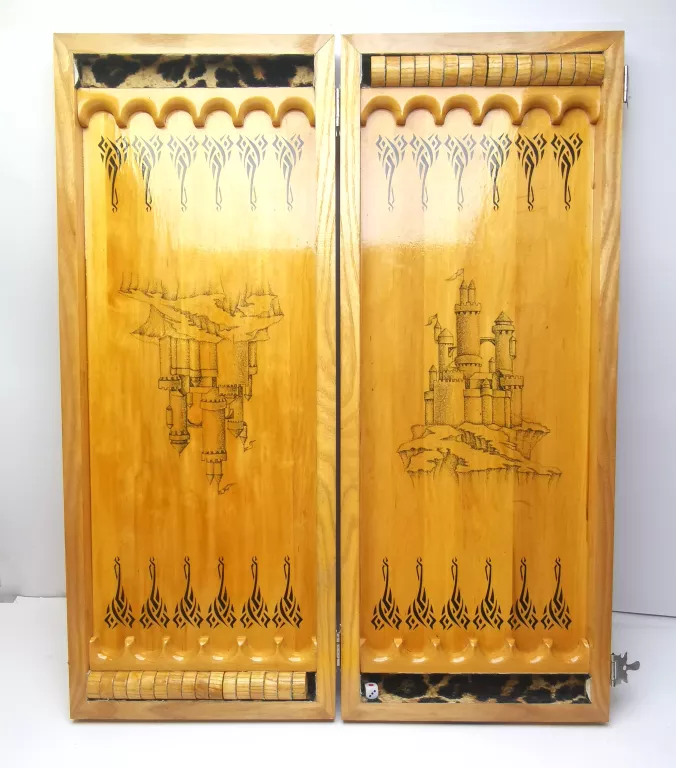 GRA PLANSZOWA BACKGAMMON DREWNIANY RECZNIE ROBIONY