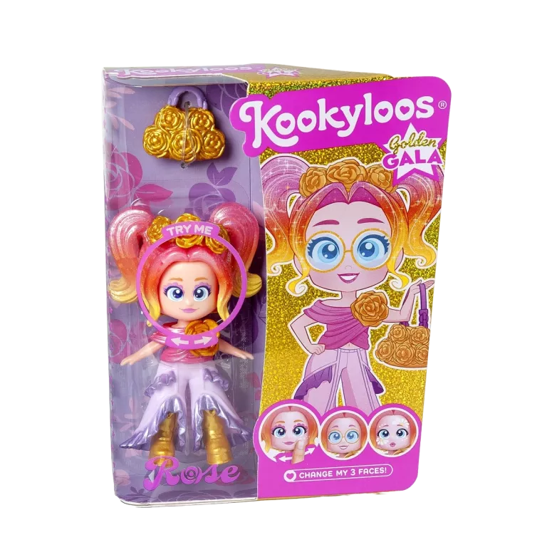 LALKA KOOKYLOOS GOLDEN GALA - ROSE | 3 FACES