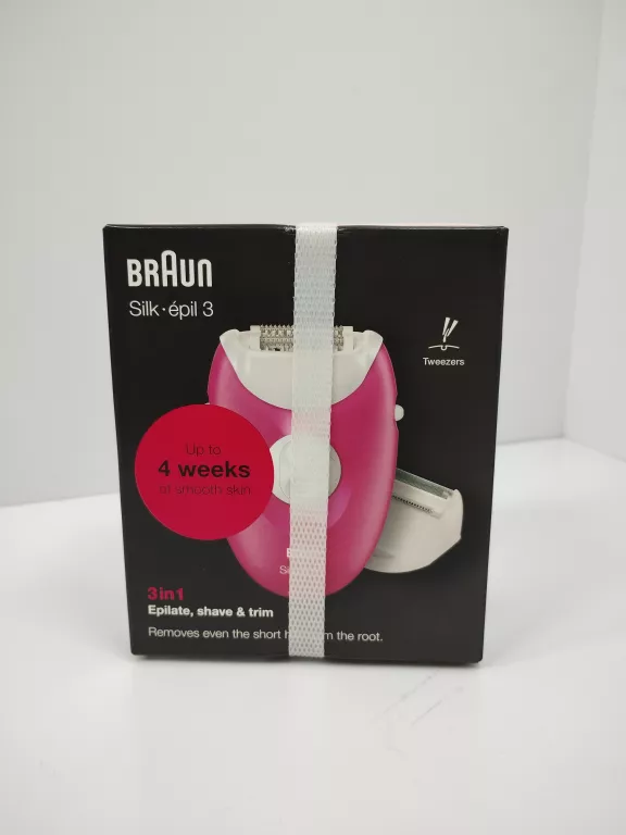 BRAUN SILK-ÉPIL 3 3-276, DEPILATOR Z GŁOWICĄ GOLĄCĄ I TRYMEREM