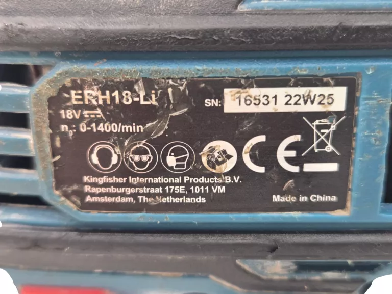 MŁOTOWIERTARKA ERBAUER ERH18-LI 18V 2J 4.0AH