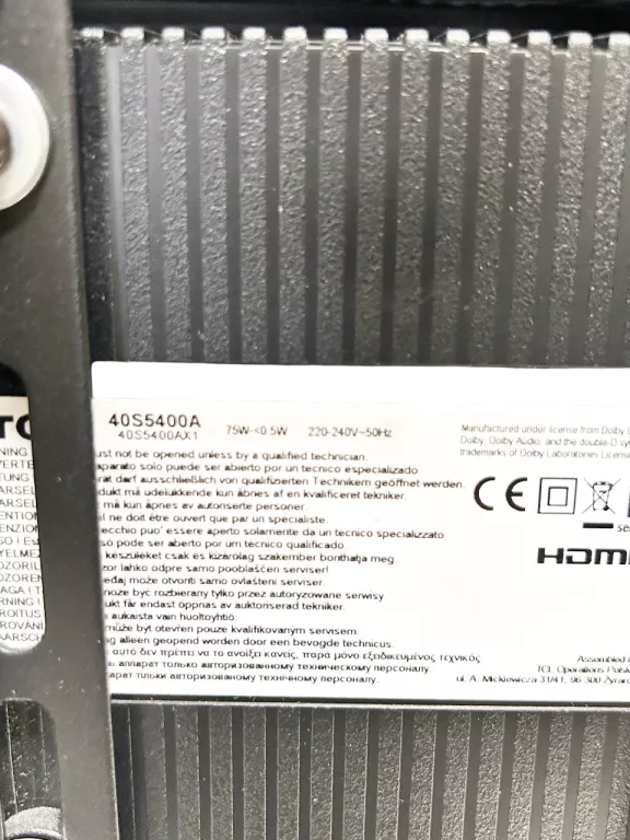 TELEWIZOR TCL 40S5400A ANDROID TV