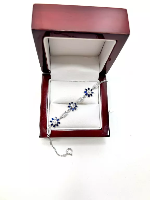 SREBRNA BRANSOLETKA Z KWIATUSZKAMI / 925