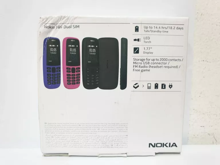 NOKIA 105 (4TH EDITION) DUAL SIM - CZARNA – UŻYWANA - TA-1174 DS