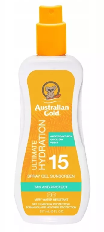 AUSTRALIAN GOLD SPF 15 SPRAY GEL WODOODPORNY