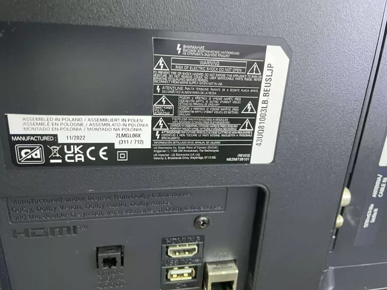 TELEWIZOR LG 43 NANO075 KOMPLET STAN IDEALNY!!!!