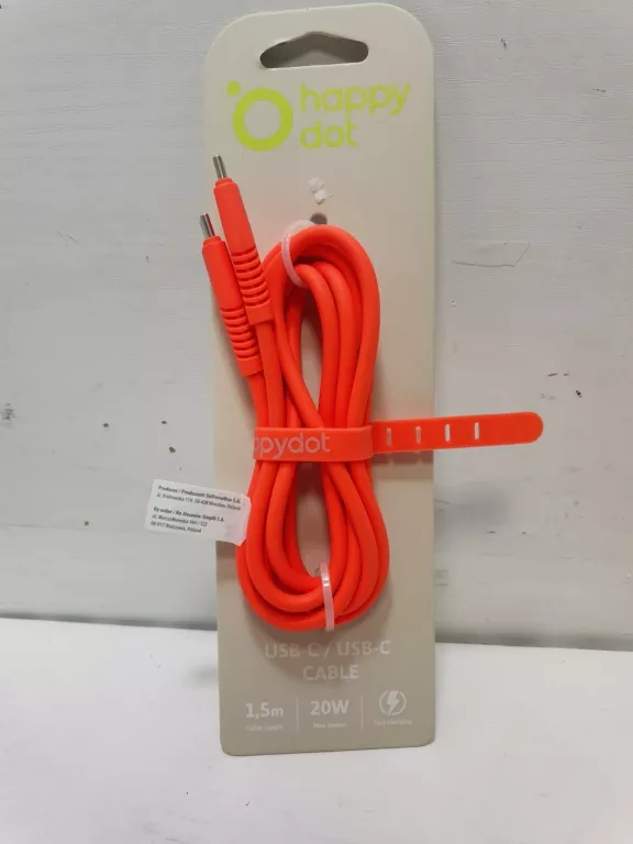 KABEL DO ŁADOWANIA TYP C - TYP C HAPPY DOT 1,5M