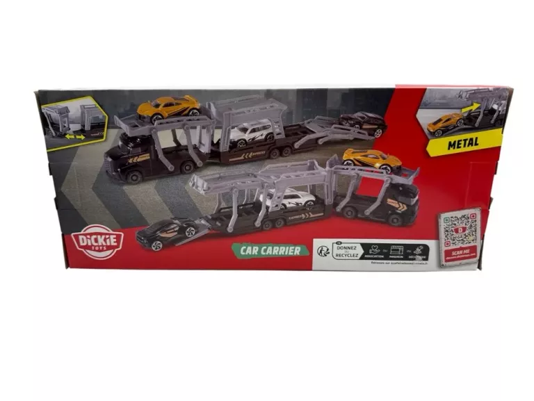 TRANSPORTER SAMOCHODOWY Z 3 SAMOCHODAMI DICKIE TOYS