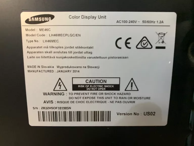 MONITOR LED SAMSUNG ME46C 46 CALI