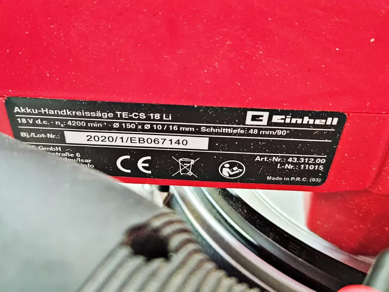 PILARKA TARCZOWA EINHELL TE-CS 18/150 LI SOLO PUDEŁKO