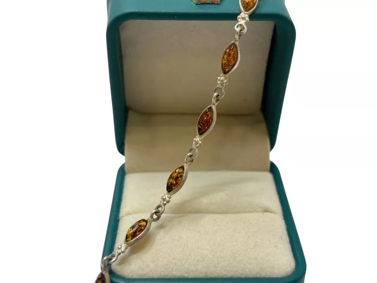 ŚLICZNA, SREBRNA BRANSOLETKA Z OCZKAMI 4,8G/P.925/17-21CM