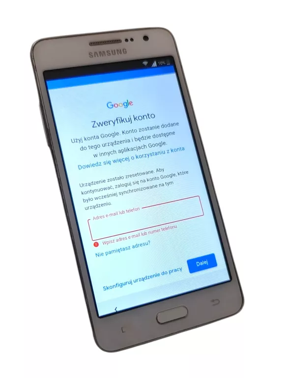 TELEFON SAMSUNG GALAXY SM-G531F - ZABLOKOWANY KONTEM GOOGLE