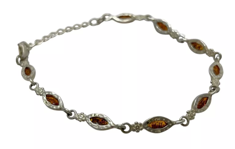 ŚLICZNA, SREBRNA BRANSOLETKA Z OCZKAMI 4,8G/P.925/17-21CM