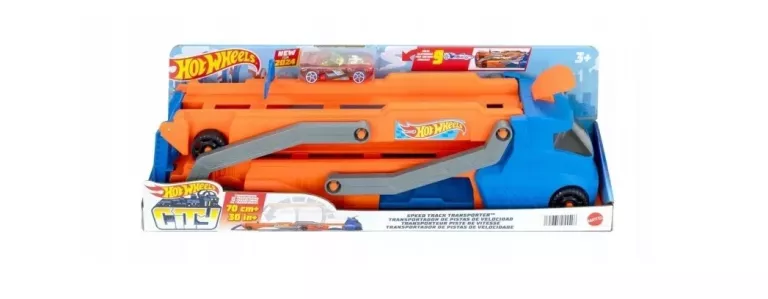 HOT WHEELS CITY MIEJSKI TRANSPORTER AUTEK TOR WYŚCIGOWY Z WYRZUTNIĄ + AUTK