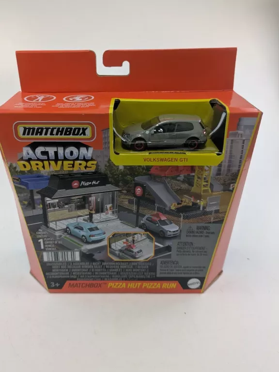 MATCHBOX PIZZA HUT PIZA RUN ZESTAW AUTKO VOLKSWAGEN GTI HJT90 HJT89