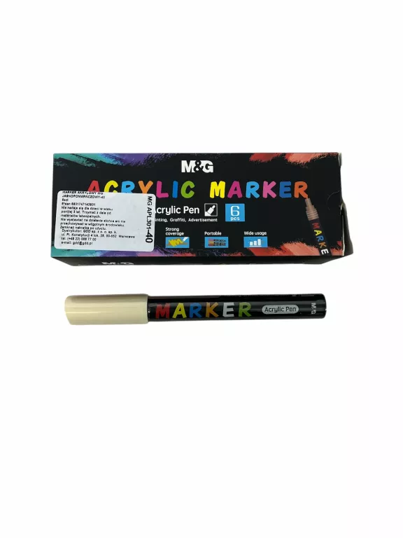 MARKER AKRYLOWY 1-2MM MG LIGHT ORANGE 6 SZTUK