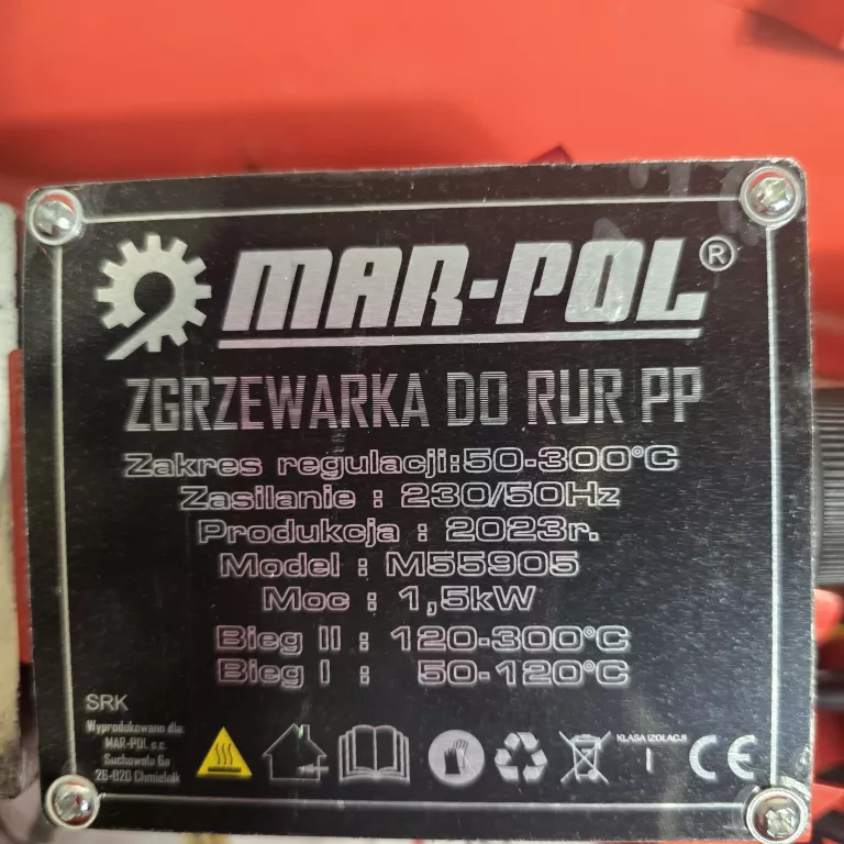 ZGRZEWARKA DO RUR PCV DUŻA 1500W MAR-POL