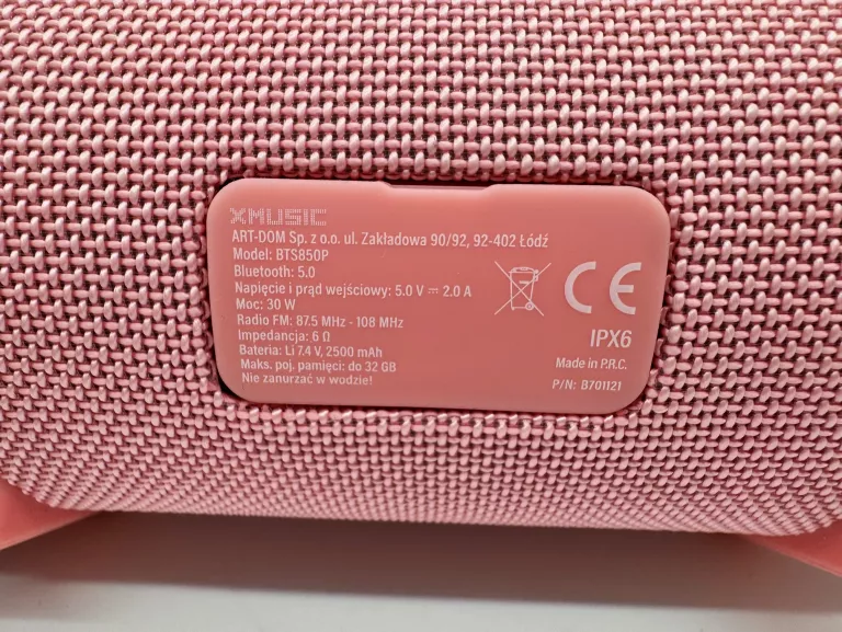 GŁOŚNIK PRZENOŚNY XMUSIC BTS850P KPL BDB STAN