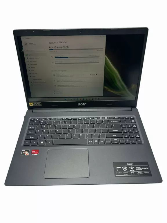 LAPTOP ACER ASPIRE 3 (A315-23-R7Z7) R5 AMD RYZEN 5 8 GB / 512 GB