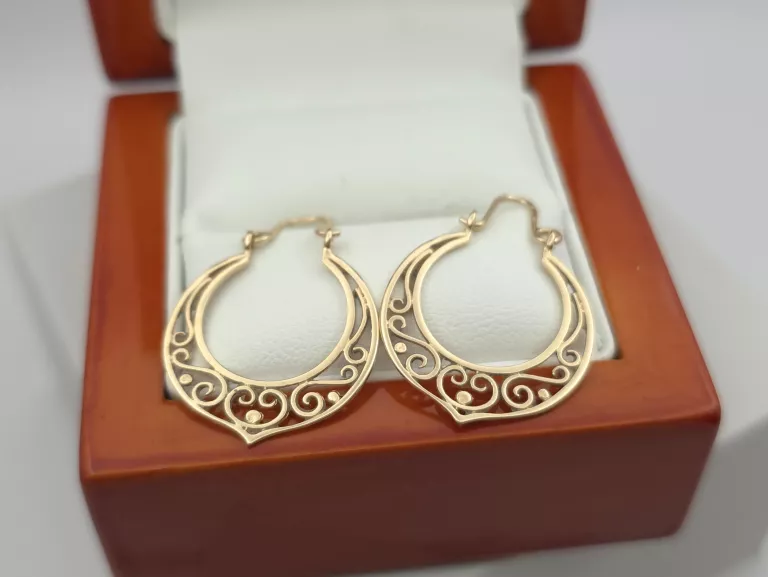 ZŁOTE KOLCZYKI AŻUROWE WISZĄCE - 585 14K 2,32G