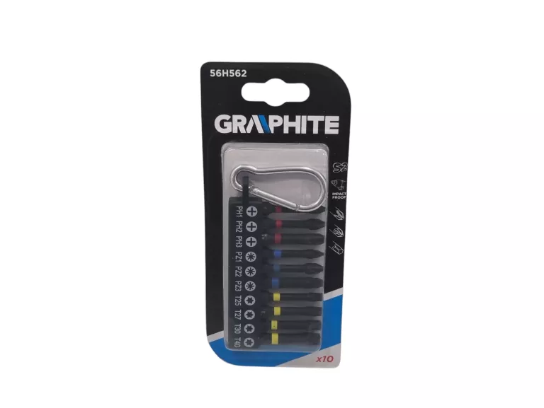 GRAPHITE ZESTAW 10SZT BITÓW UDAROWYCH 50MM