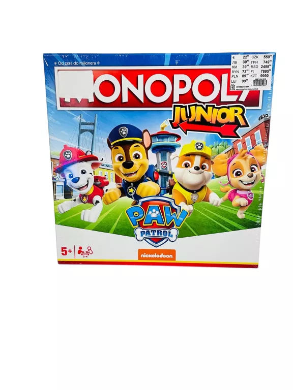 GRA PLANSZOWA MONOPOLY JUNIOR PSI PATROL