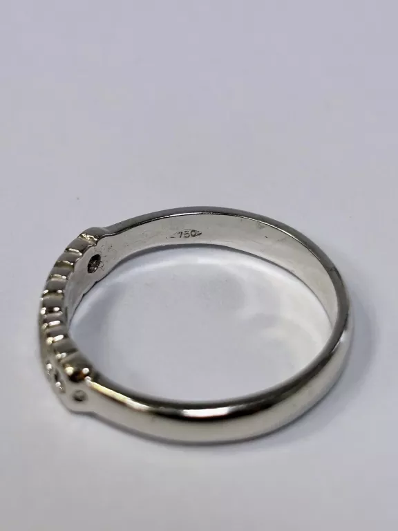 ZŁOTY PIERŚCIONEK 750 Z CYRKONIAMI | BIAŁE ZŁOTO 18K | 3,61 G | ROZMIAR 16