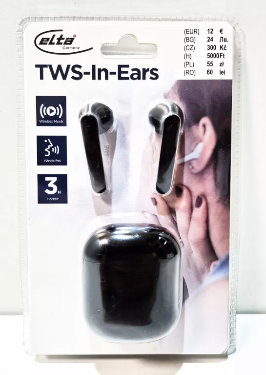 SŁUCHAWKI ELTA TWS-IN-EARS CZARNE