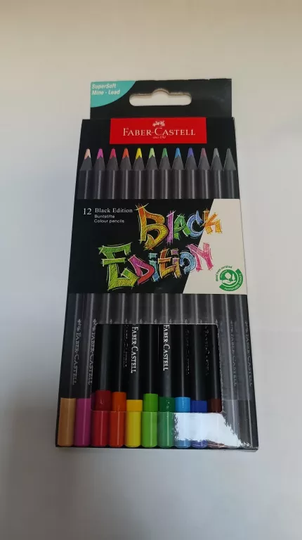 KREDKI OŁÓWKOWE FABER-CASTELL 12 SZT BLACK EDITION