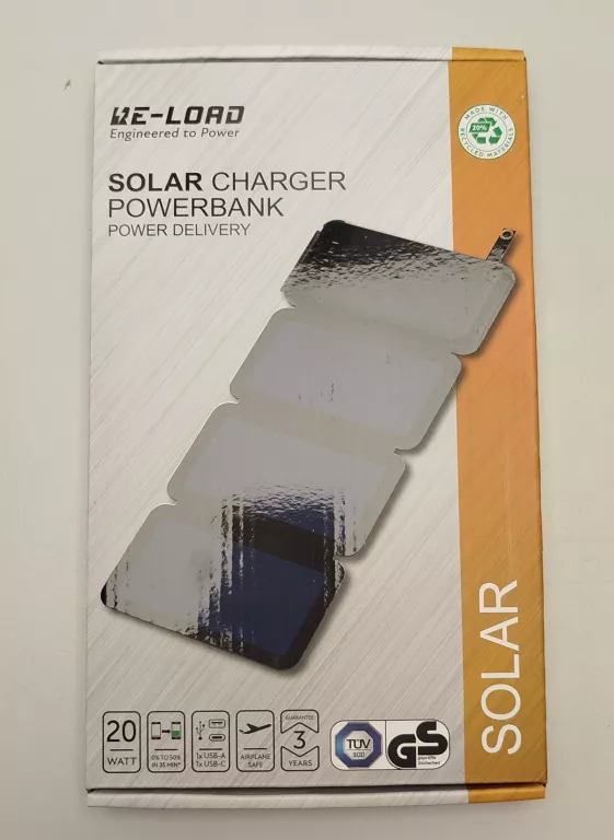 POWERBANK RE-LOAD SOLARNY 10000 MAH CZARNY