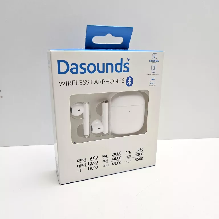 SŁUCHAWKI BLUETOOTH DASOUNDS 751001 BIAŁE