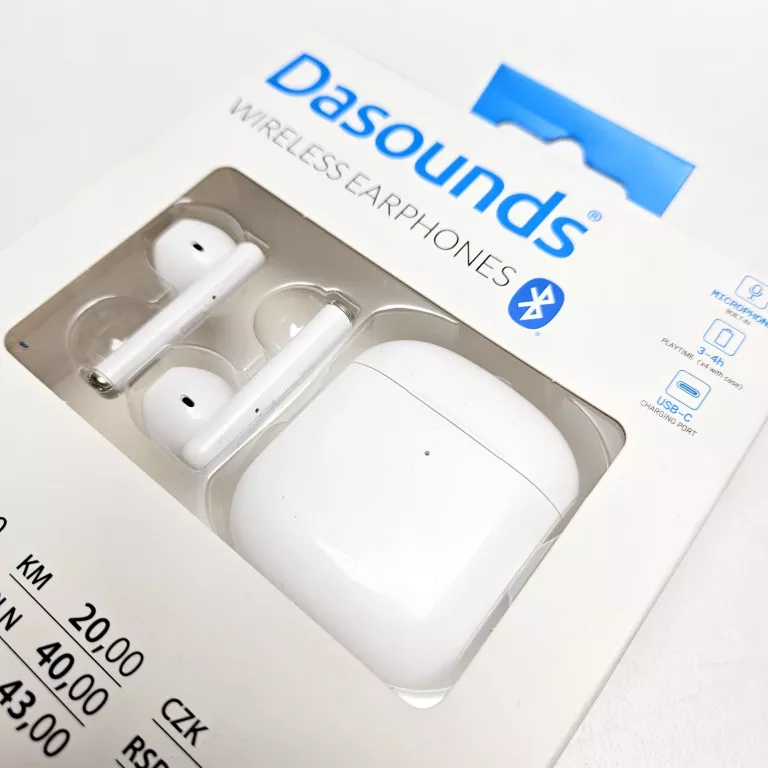 SŁUCHAWKI BLUETOOTH DASOUNDS 751001 BIAŁE