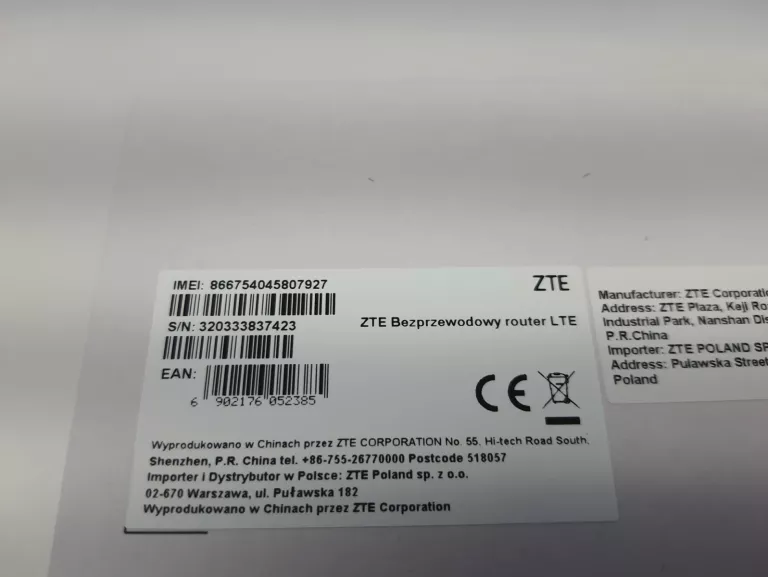 ROUTER MODEM WIFI ZTE MF286D