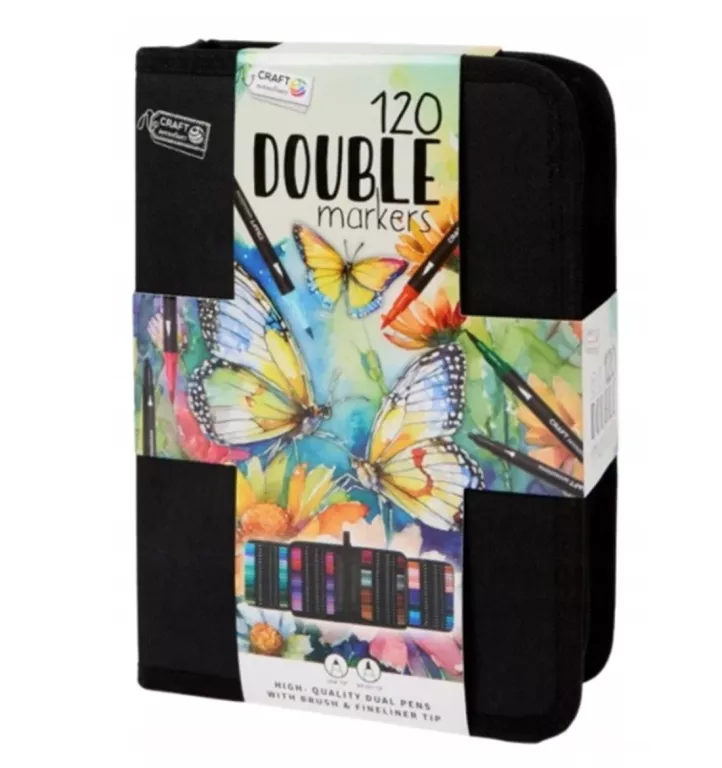MARKERY DWUSTRONNE PODWÓJNE W ETUI CRAFT SENSATIONS 120 SZT.