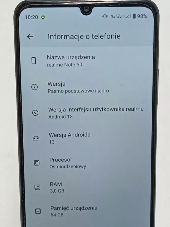 REALME NOTE 50 64/3 GB ANDR. 13