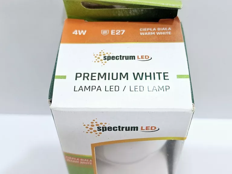 ŻARÓWKA SPECTRUM BIAŁA KULKA CIEPŁA LED E27 4W