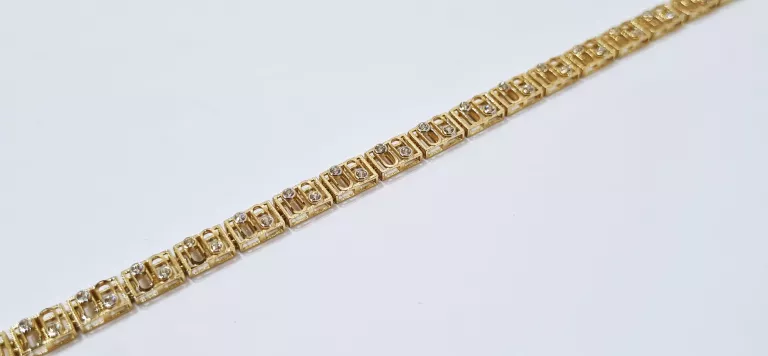 ZŁOTA BRANSOLETKA 585 6,0 G CYRKONIE FILIGRANOWA ELEGANCKA REGULOWANY ROZM