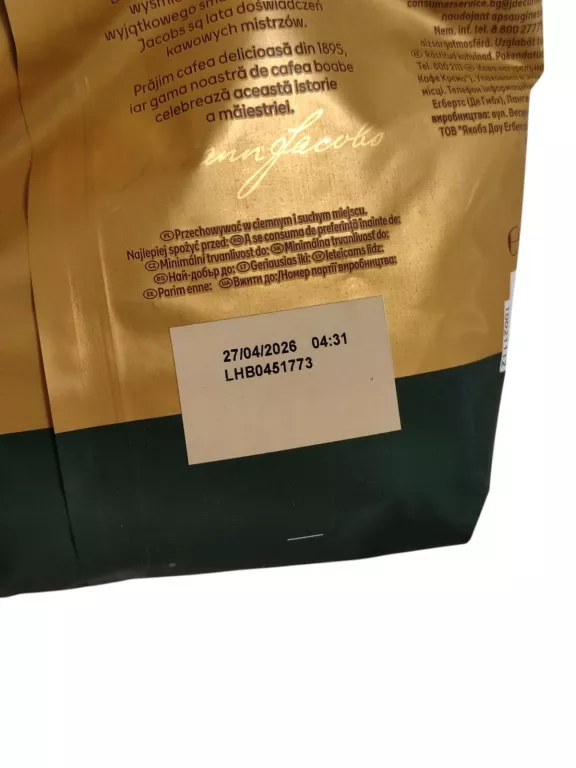 KAWA ZIARNISTA MIESZANA JACOBS CREMA GOLD 1000 G 1KG
