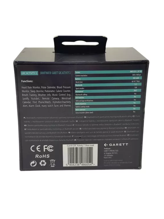 SMARTWATCH GARETT GRC ACTIVITY 2 ZEGAREK ELEKTRONICZNY SMART