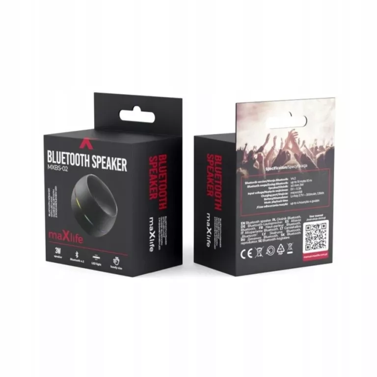 MAXLIFE GŁOŚNIK BLUETOOTH MXBS-02 3W Z PODŚWIETLENIEM LED