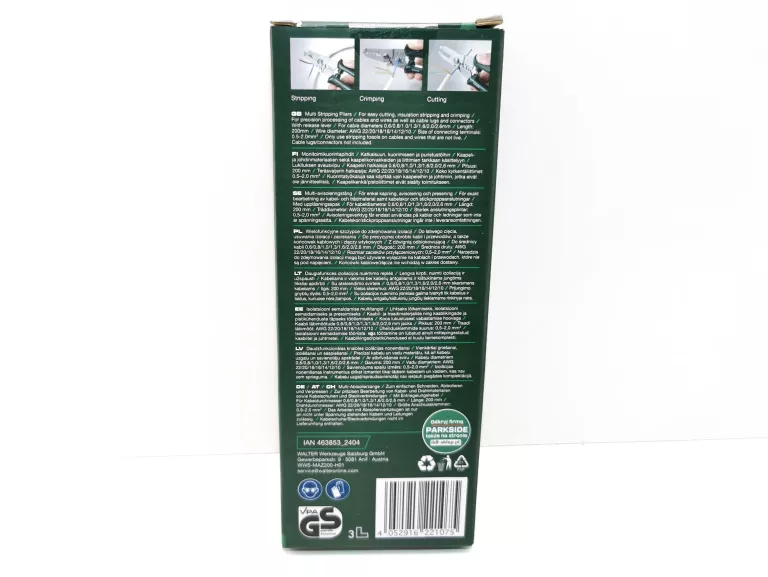 PARKSIDE SZCZYPCE DO IZOLACJI 200 MM AWG 10–22 CIĘCIE ZACISK PRZEWODÓW