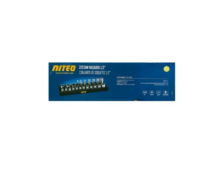 NITEO ZESTAW NASADEK HEX 1/2'' 22 EL