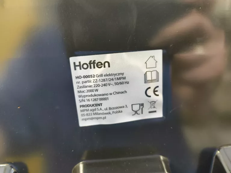 GRILL ELEKTRYCZNY HOFFEN HO-00052