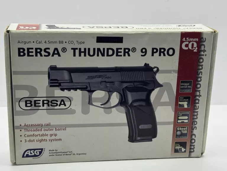 WIATRÓWKA BERSA THUNDER 9 PRO / 4.5MM / CO2 / PUDEŁKO / EAN: 5707843049658