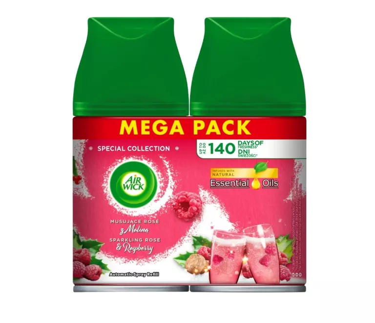 AIR WICK 2X250ML WKŁAD DO ODŚWIEŻACZA MUSUJĄCA RÓŻA Z MALINĄ