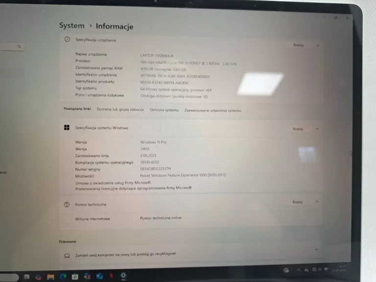 MICROSOFT SURFACE LAPTOP GO 2 INTEL I5-1135G7 4GB 128GB WINDOWS 11 PRO